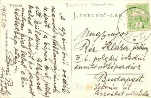 Tihuca, Tihuta (Báránykő, Piatra Fântânel); Borgói-hágó, csendőrségi laktanya, utcakép. Chencinski J...