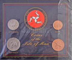 Man-sziget 1976-1995. 1p Br + 2p Br + 5p Cu-Ni + 10p Cu-Ni. Mind kartonlapra ragasztva T:2 Isle of Man 1976-1995. 1 Penny Br + 2 Pence Br + 5 Pence Cu-Ni + 10 Pence Cu-Ni. All glued to cardboard C:XF