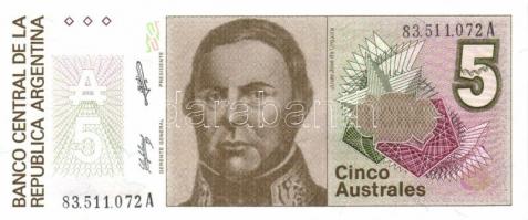 Argentína 1985-91. 1A, 5A, 10A, 50A, 100A, 500A, 1000A egy kivételével teljes sor! T:I + 1989-91. 10...