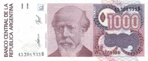 Argentína 1985-91. 1A, 5A, 10A, 50A, 100A, 500A, 1000A egy kivételével teljes sor! T:I + 1989-91. 10...