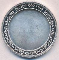 DN "Farkas" jelzett Ag emlékérem (31,38g/0.999/39mm) T:2 patina 
ND "Wolf" hall...