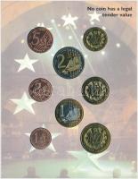 2004. 1c-2E "Euro próbaveretek" (8xklf) fémpénz szettben, díszkiadás T:BU