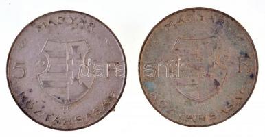 1947. 5Ft Ag "Kossuth" (2x) T:2,2- patina