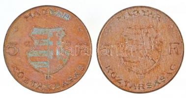 1947. 5Ft Ag "Kossuth" (2x) T:2-,3 patina
