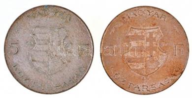 1947. 5Ft Ag "Kossuth" (2x) T:2- patina