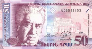 Örményország 1993. 10D, 25D, 50D, 100D, 200D, 500D, 1000D egy kivételével teljes sor! T:I + 1998. 50...