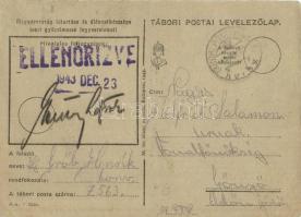 1943-44 Boldog Újévet! Tábori Postai Levelezőlap / WWII Hungarian military field post, New Year gree...