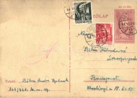 1944 Böhm Endre zsidó KMSZ (közérdekű munkaszolgálatos) levele a szolnoki munkatáborból. 101/321. / WWII Letter from a Jewish labor serviceman in the labor camp of Szolnok. Judaica (EK)