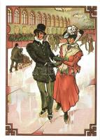 7 db modern téli olimpiai művészi képeslap (teljes sorozat), Philatelia Hungarica / 7 modern Winter ...