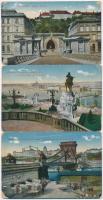 Budapest - 7 db régi városképes lap, vegyes minőség