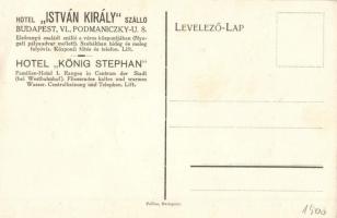 Budapest VI. Podmaniczky utca 8. Hotel István király szálloda, kávéház, reklámlap (EK)