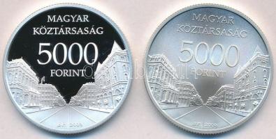 2009. 5000Ft Ag "Világörökség helyszínek: Budapest" (2x) T:PP,BU 
Adamo EM223