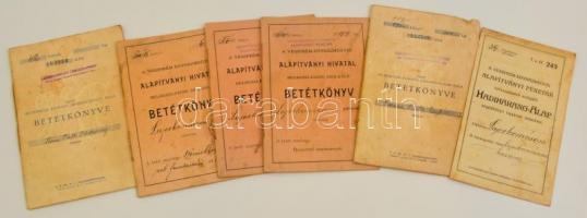 1917-1944 A lajoskomáromi plébánia 5 db betétkönyve és 1 db hadiharang alap könyve