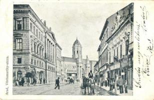 Arad, Vörösmarty utca, üzletek / street view, shops (Rb)