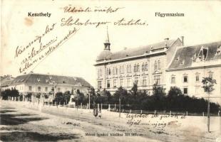 Keszthely, Főgimnázium, M. kir. posta és távirda hivatal, Balatoni Múzeum. Mérei Ignác kiadása (Rb)