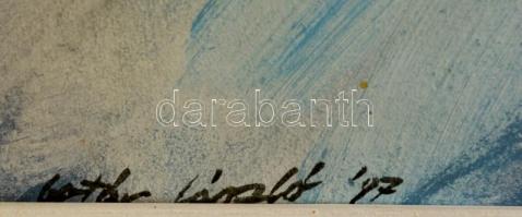 Botár László (1959-): Na-hát. Olaj, farost, jelzett, keretben, 41×27 cm