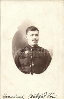 4 db régi osztrák-magyar katonai fotó képeslap / 4 pre-1945 Austro-Hungarian K.u.K. soldiers photos