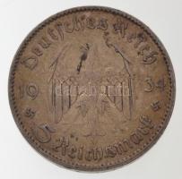 Német Harmadik Birodalom 1934A 5M Ag "Náci hatalom első évfordulója" T:2,2- patina
German...