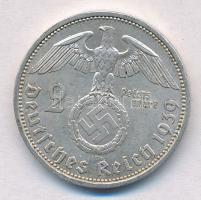 Német Harmadik Birodalom 1939A 2M Ag "Hindenburg" T:2 
German Third Reich 1939A 2 Mark Ag...
