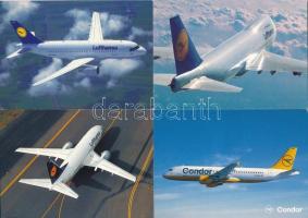 16 db modern repülés, repülőgép motívumlap / 16 modern airplane motive cards