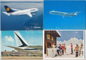 16 db modern repülés, repülőgép motívumlap / 16 modern airplane motive cards