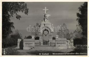 Galati, Galatz; Monumentul eroilor din cimitir / az 1917-es Marasti csata román hőseinek temetője / Romanian WWI heroes' cemetery