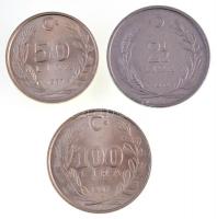 Törökország 1972. 2 1/2L acél + 1987. 50L Cu-Ni-Zn + 100L Cu-Ni-Zn T:1-,2
Turkey 1972. 2 1/2 Lira s...
