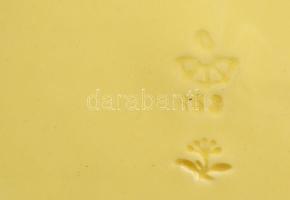 Körmöcbányai szecessziós virágmintás tányér, jelzett, kis lepattanással, d: 17 cm