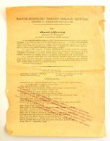 cca 1920-1930 Magyar hiszekegy, kisplakát, hajtásnyommal, 34×25 cm + hozzá tartozó útmutató szórólap