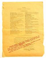 cca 1920-1930 Magyar hiszekegy, kisplakát, hajtásnyommal, 34×25 cm + hozzá tartozó útmutató szórólap