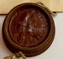 1919 A Pozsonyi Tudományegyetem jogi diplomája. Függő viaszpecséttel