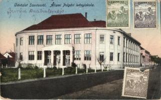 Szentes, Állami Polgári leányiskola. Szilágyi Dezső kiadása, TCV card (kopott sarkak / worn corners)