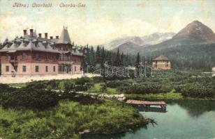 Tátra, Csorba-tó, szálloda. Cattarino S. kiadása / Strbské Pleso / hotel, lake (fl)