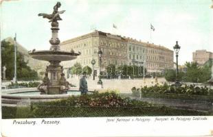 Pozsony, Pressburg, Bratislava; Hotel National u. Palugyay / Nemzeti és Palugyay szálloda / hotels (kopott sarkak / worn corners)