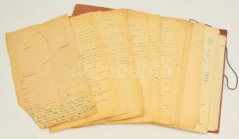 Vaszary János (1899-1963) Egy pince története című kétfelvonásos színdarabjának kézirata végig magya...