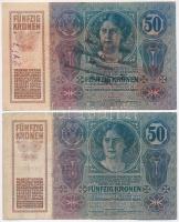 1914. 50K (2x) kiolvashatatlan felülbélyegzésekkel T:III,III-