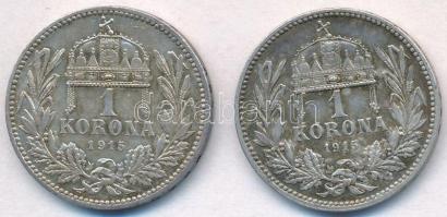 1915KB 1K Ag "Ferenc József" (2x) T:1- patina
Adamo K5.1