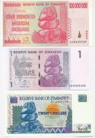 5db-os vegyes külföldi bankjegy tétel afrikai országokból, közte Zaire és Zimbabwe T:I,III 5pcs of banknotes from African countires, including Zaire and Zimbabwe C:UNC,F