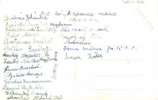 1949 Fót, Leánykonferencia résztvevői, hátoldalon nevek és aláírások. photo (EK)