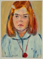 Boemm jelzéssel: Kislány portré. Akvarell, papír, 40×27 cm