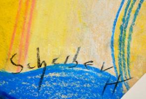 Scheiber jelzéssel: Barátnők. Pasztell, papír, 43×30 cm