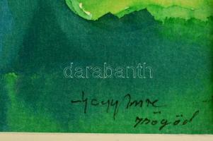 Nagy jelzéssel: Női akt háttal. Akvarell, papír, 21×32 cm