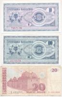 Macedónia 1992. 10D + 100D + 1993. 20D + 2003. 50D + 2005. 100D T:II,III Macedonia 1992. 10 Denar + 100 Denar + 1993. 20 Denari + 2003. 50 Denari + 2005. 100 Denari C:XF,F