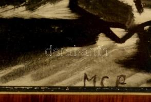 MCP jelzéssel: Nagyváros. Tus, papír, üvegezett keretben, 23×18 cm