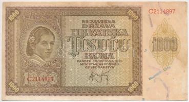 Horvátország 1941. 10K + 50K + 500K + 1000K T:III,III-
Croatia 1941. 10 Kuna + 50 Kuna + 500 Kuna +...