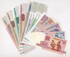 Fehéroroszország 1992-2000. 12db-os vegyes bankjegy tétel T:III Belarus 1992-2000. 12pcs of banknotes C:F