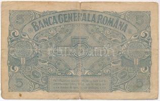 Románia / Német megszállás 1917. 5L T:III- szakadás
Romania / German occupation 1917. 5 Lei C:VG te...