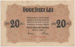 Románia / Német megszállás 1917. 20L T:III Romania / German occupation 1917. 20 Lei C:F Krause M6