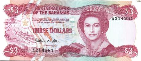 Bahama szigetek 1974(1984). 3$ T:I