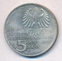 NSZK 1974D 5M Ag "Immanuel Kant születésének 250. évfordulója" T:2
FRG 1974D 5 Mark Ag &q...